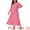 Hot Pink, variant on Plus Size Bell Sleeve Ruffled Hem Boho A Line Long Dress 1X Hot Pink