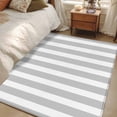 thumbnail image 5 of Grey Striped Large Area Rugs for Bedroom Living Room, Soft Non Slip Carpet Bedside Rug, Modern Farmhouse Gray White Stripes Rectangular Floor Cover Kitchen Accent Rug 2.7'x5' for Dining Room/Office, 5 of 9