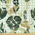 thumbnail image 2 of Ambesonne Floral Fabric by the Yard Upholstery, Watercolor Art Look Flowers, 1 Yard, Dark Grey and Pastel Brown, 2 of 5