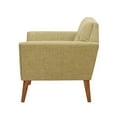 thumbnail image 5 of Mid Century Modern Accent Chair, Oversized Upholstered Arm Chair with Tufting Backrest, Comfy Reading Single Sofa Chairs with Tapered Wood Legs for Living Room, Bedroom, Pale Green, 5 of 6