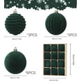 thumbnail image 3 of PayUSD Velvet Christmas Ball Ornaments for Christmas, 12pcs Flocked Shatterproof Christmas Ornaments Hanging Xmas Tree Decorations Set for Home Party Holiday Decor (3.15 inch, Green), 3 of 9