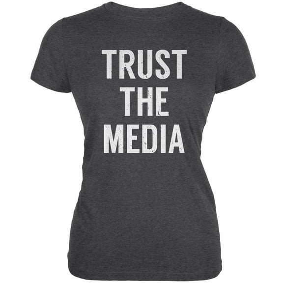 Trust The Media Inspired By Michael Stipe Dark Heather Juniors Soft T-Shirt - X-Large