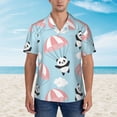 thumbnail image 4 of Lsque Cute Panda Flying in the Sky pattern Hawaiian Shirt for Men, Unisex Summer Beach Casual Short Sleeve Button Down Shirts-3X-Large, 4 of 9