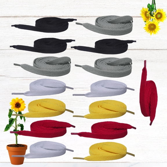 FELTECHELECTR 15 Pairs Flat Shoelaces Wear-resistant Durable For Men Women Kids Casual Shoes