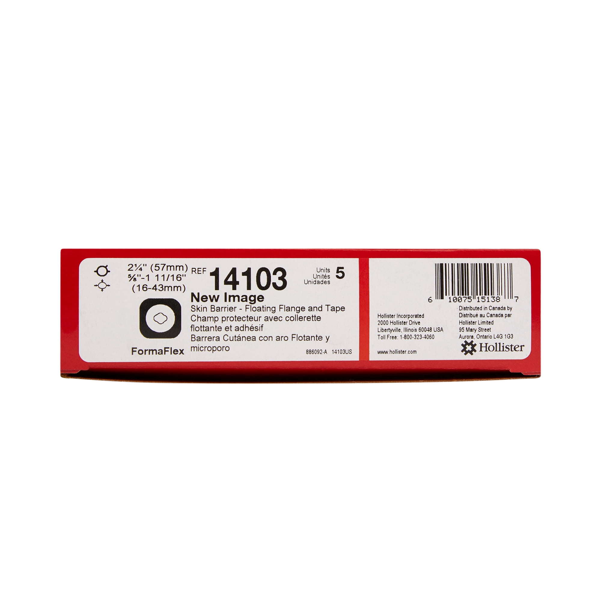 New Image FormaFlex Moldable, Extended Wear Ostomy Barrier Adhesive Tape 57 mm Flange 5 per Box 14103