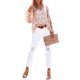 thumbnail image 5 of VISgogo, camiseta de gasa de manga larga para mujer, estampado Floral, jerséis casuales elegantes con cuello en V, Tops de oficina, ropa de calle VISgogo moda, 5 of 9