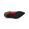 thumbnail image 5 of BLISSFUL STEP Women's Shoes Pointy Toe Print Stiletto Heel Boots Red 10, 5 of 8