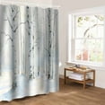 thumbnail image 5 of Christmas Tree Bathroom Curtain 72 Inch Shower Stall Curtain with Hooks, White Xmas Snowflake Watercolor Waterproof Polyester Bath Curtain Washable Bathtub Curtain 36''x 72'', 5 of 6