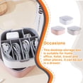 thumbnail image 3 of Maoww Desktop Organizer Compartments Organization Plastic Stationery Table Storage Box Household Carrying Data Line Cable Holder Pink, 3 of 9