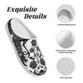 thumbnail image 5 of KLL Artistic Black White Peacocks Pattern Adult Unisex Cozy Slippers,Fuzzy Slip-on Slippers TPR Sole Slippers Comfort Plush Home Footwear for Indoor & Outdoor-37/38, 5 of 7