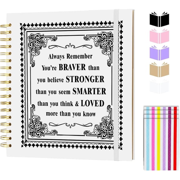 Scrapbook Album, 8 x 8 Inch Scrap book with Writing Space 40 Blank Pages Scrap Book, Scrapbook Photo Album for Family Travel Wedding Anniversary (white, 8 x 8 inch)
