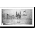 thumbnail image 2 of Historic Framed Print, [Library of Congress (National Library"), Judiciary Square site, Washington, D.C. Front elevation, plan and perspective, Gothic]", 17-7/8" x 21-7/8", 2 of 9