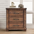 thumbnail image 5 of Farmhouse 3-Drawer Nightstand, Reclaimed Pine Wood Bedside Table Night Stand Sofa Side End Table with Antique Metal Handles, Fully Assembled, 24" W x 17" D x 25.6", 5 of 7
