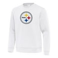 thumbnail image 2 of Men's Antigua White Pittsburgh Steelers Relevant Lightweight Pullover Sweatshirt, 2 of 3
