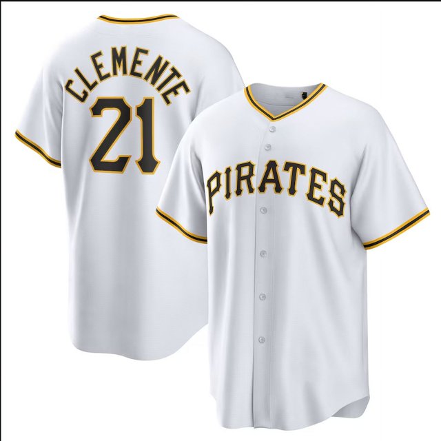 Nueva Camiseta De Béisbol Cardigan Pirates Baseball #21 Glmente Summer Sportswear White-Xl(48)