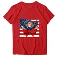 thumbnail image 2 of Goodtrade8 Women's Short Sleeve Shirts Summer Red White and Blue Pullover Fourth of July Crew Neck USA Years Anniversary Casual Patriotic Fashion Shirts for Women Independence Day, 2 of 6