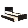 thumbnail image 3 of Platform Storage Bed, 1 Drawers /2 Drawers With Wheels, Twin Size Frame, Twin Daybed And Trundle Frame Set, Daybed And Roll Out Trundle Accommodate, For Home Bedroom, 3 of 9