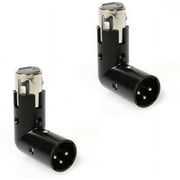 LyxPro XLR Angle Adapter Dual Male and Female - 2 Pack