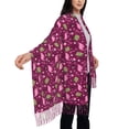 thumbnail image 4 of Honeii Festive Flamingos Print Scarf Oversized Scarf Tassel Fall Winter Thick Scarf Warm Shawl Women,Women's Scarves & Wraps, 4 of 8