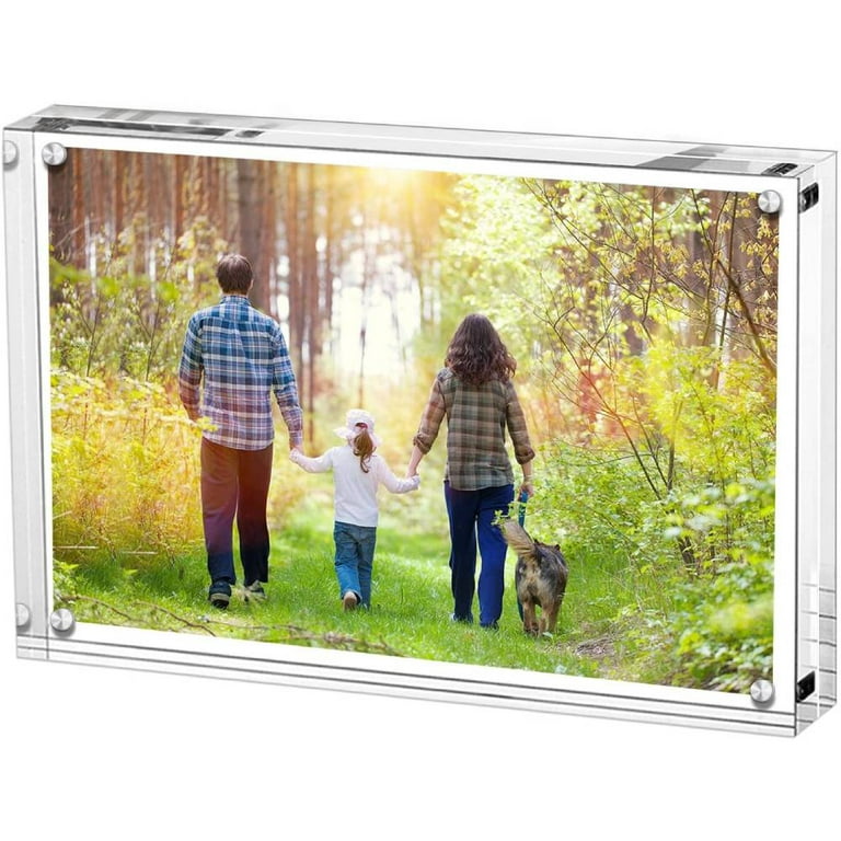 CECOLIC 6x8 Acrylic Photo Frame, Clear Acrylic Magnetic Picture Frames,  Double Sided Magnetic Photos Frames for Tabletop Display, Postcard Display