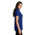 thumbnail image 3 of Port Authority Ladies Silk Touch Y Neck Polo-2XL (Royal), 3 of 6