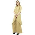 thumbnail image 5 of Phagun Asymmetrical Kurta Kurti Solid Beige Indian Clothing With Palazzo Pant-12, 5 of 6