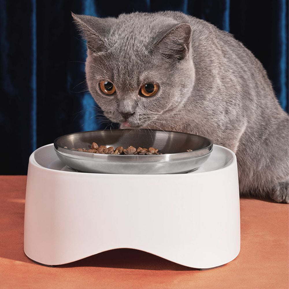 Laifug Cat Food Bowl Elevated Pet Feeder Raised Food or Water Bowl with Stainless Steel Elevated Cat Bowls