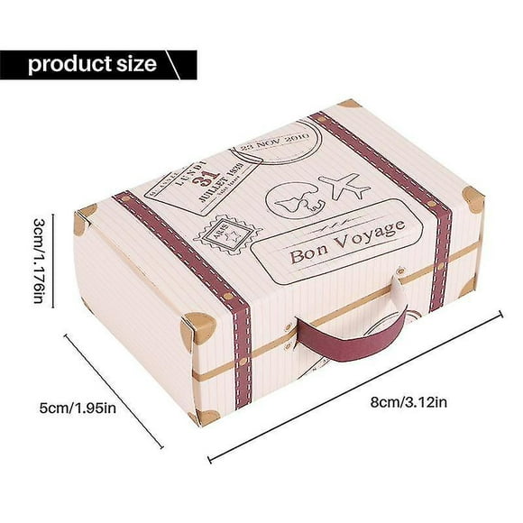 50pcs Mini Suitcase Favor Box Party Favor Box, Vintage Kraft Paper With Tags And Rope For Wedding/t