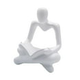 thumbnail image 4 of GUOOL Créatif Abstrait Penseur Statue Figurine Collection Résine Décorative Sculpture Blanche, 4 of 9