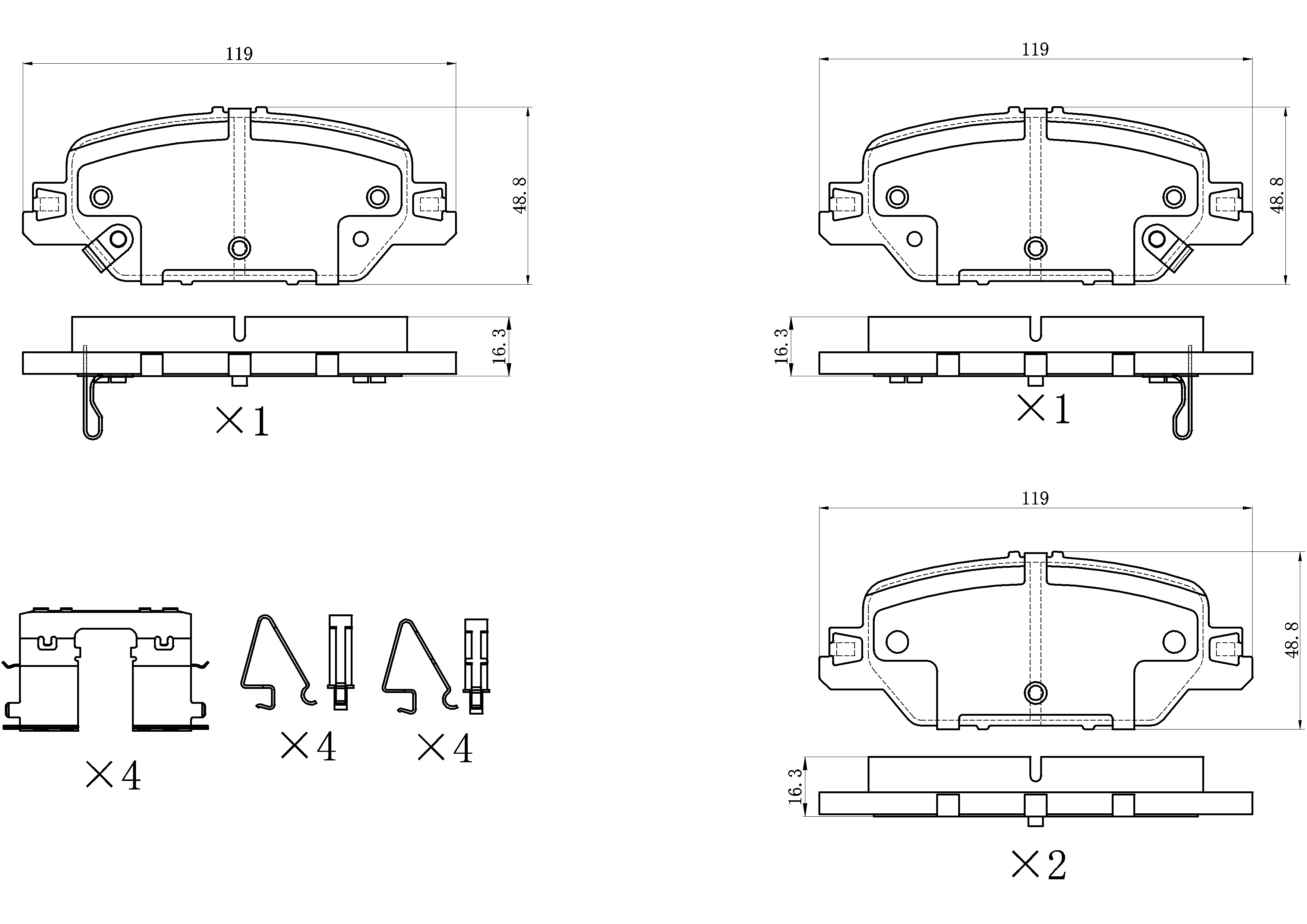 Winstop Brake Pad Set, Rear WS.2037.0.C, Honda CR-V 2022-2017