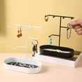 thumbnail image 3 of Baohd Jewelry Organizer Stand Tray Display Rack for Rings Black PU Leather Pad, 3 of 9