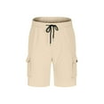 thumbnail image 3 of Blmnix Cargo Shorts Men's Shorts Mens Shorts Casual Chino Shorts Low Beige with Pockets Mens Pajama Shorts,XXL, 3 of 8
