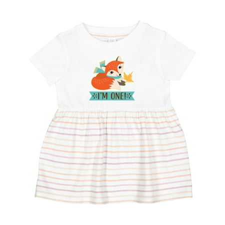

Inktastic 1st Birthday Woodland Fox 1 Year Old Girls Baby Dress