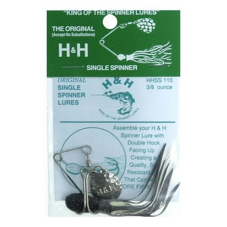 UPC: 0044784110036 | H&H Original Single Spinner Bait  Black & White  3/8 oz