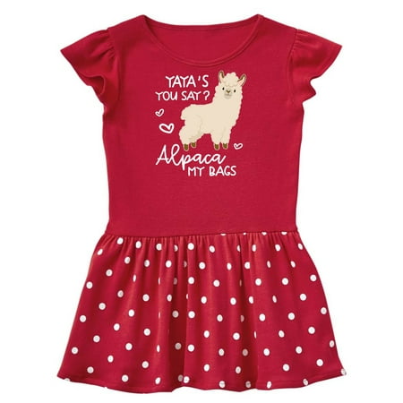

Inktastic Yaya s You Say Alpaca My Bags Gift Toddler Girl Dress