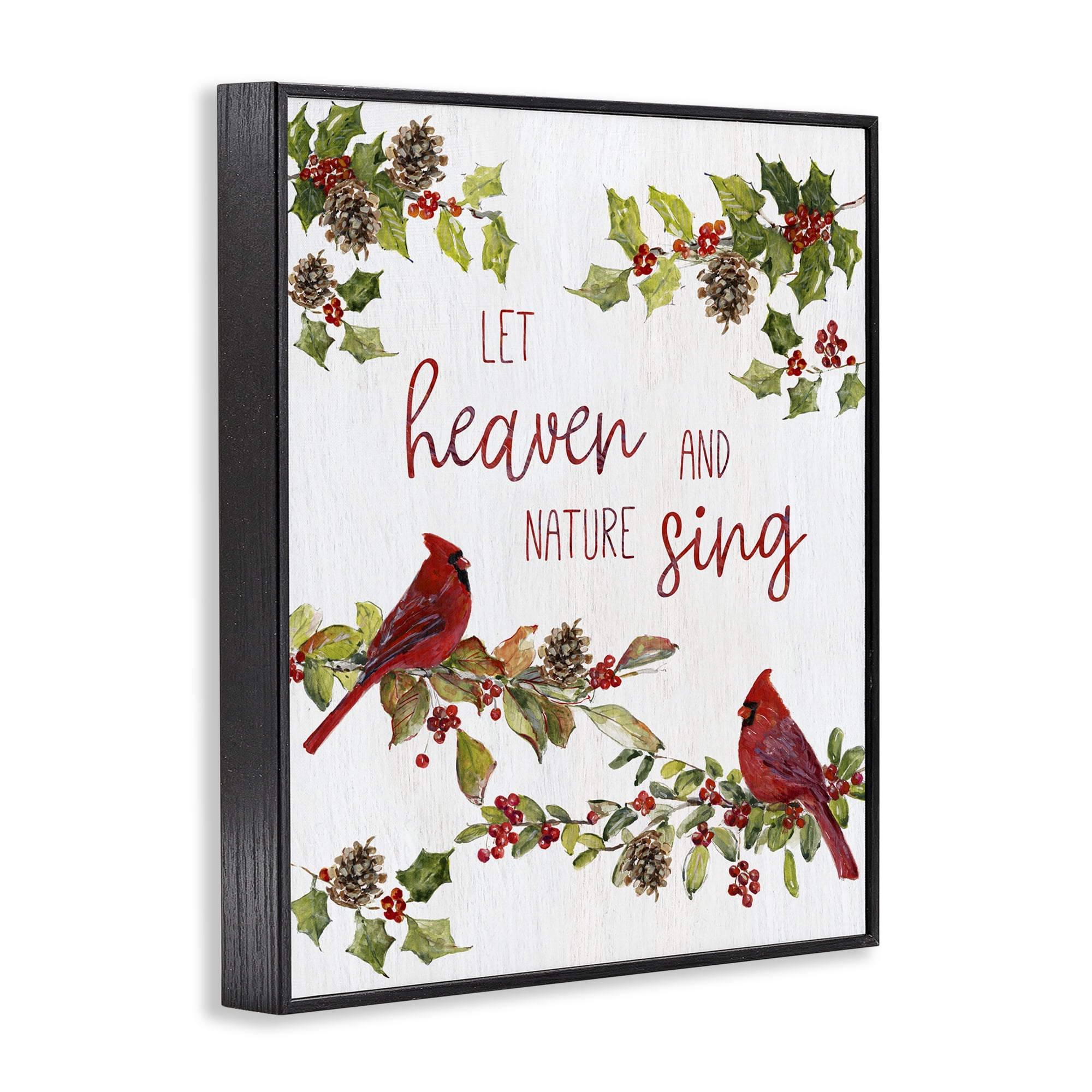 Stupell Industries Heaven & Nature Sing Holiday Painting Black Framed Art Prints Wall Art, 16 x 20