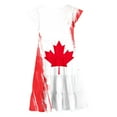 thumbnail image 5 of PMVFHDE Robe d'Été pour Filles Canada Day Robe Florale Mignonne Imprimé de Feuilles d'Érable Rouges et Blanches à Étages Coupe Trapèze avec Manches Volantées et Poches Robe de Fête Confortable pour les Fêtes Canadiennes Cele, 5 of 5