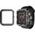 thumbnail image 5 of KOMI Bling Case Compatible For Apple Watch 38mm 40mm 42mm 44mm, Crystal Diamond Apple Watch Protector Case Slim PC Anti-Scratch Bumper Frame Protective Cover For iWatch Series SE/6/5/4/3/2/1 Black, 5 of 5