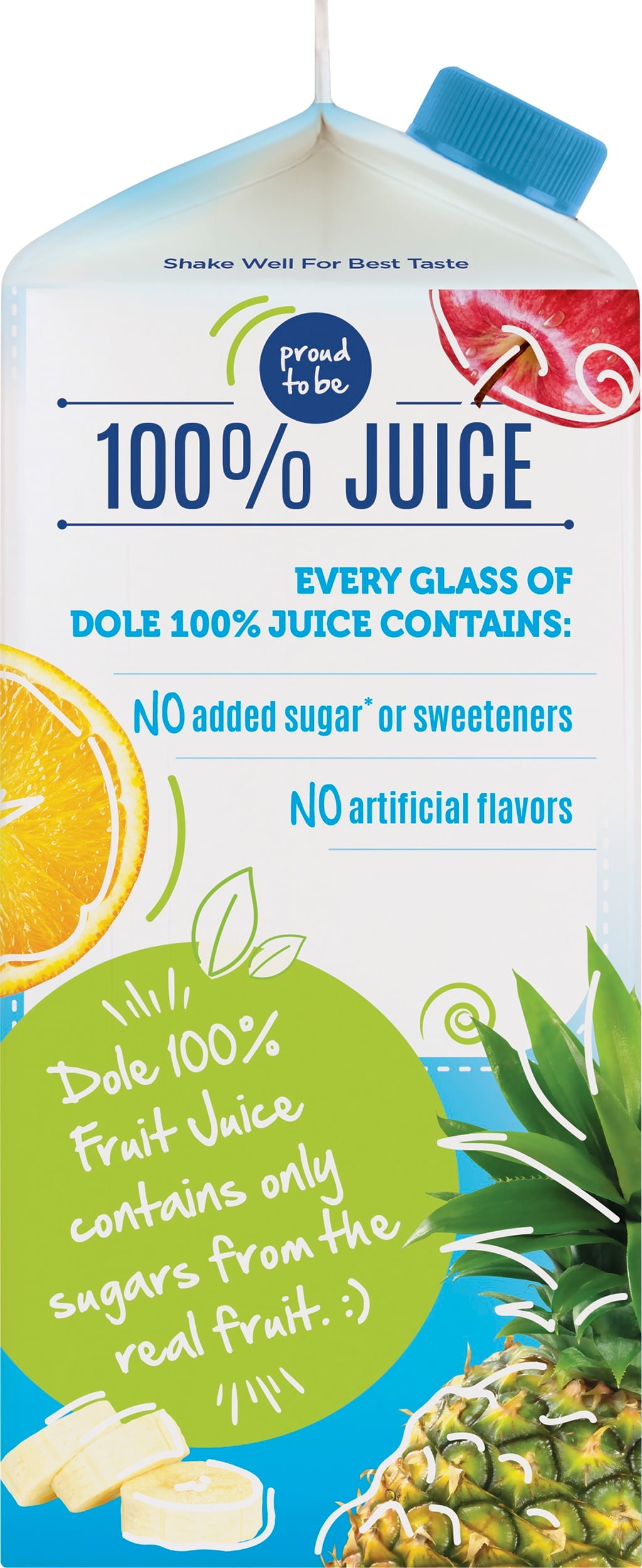 Dole Pineapple Orange 100% Juice, 59 fl oz Bottle, Refrigerated