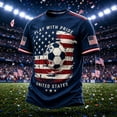 thumbnail image 6 of Zimjoy Men's USA Soccer Jersey Shirts 2026 Country Team Short Sleeve Crewneck Fan International Football Shirt Retro Streetwear Top Red 3XL, 6 of 6