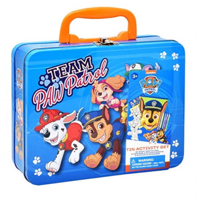 Zeeanemoon lawaai Opera paw patrol coloring and activity tin box, includes markers, stickers, mess  free crafts color kit in tin box, for toddlers, boys and kids - Walmart.com