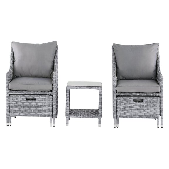 Elle Decor Vallauris Wicker 5 Piece Patio Conversation Set