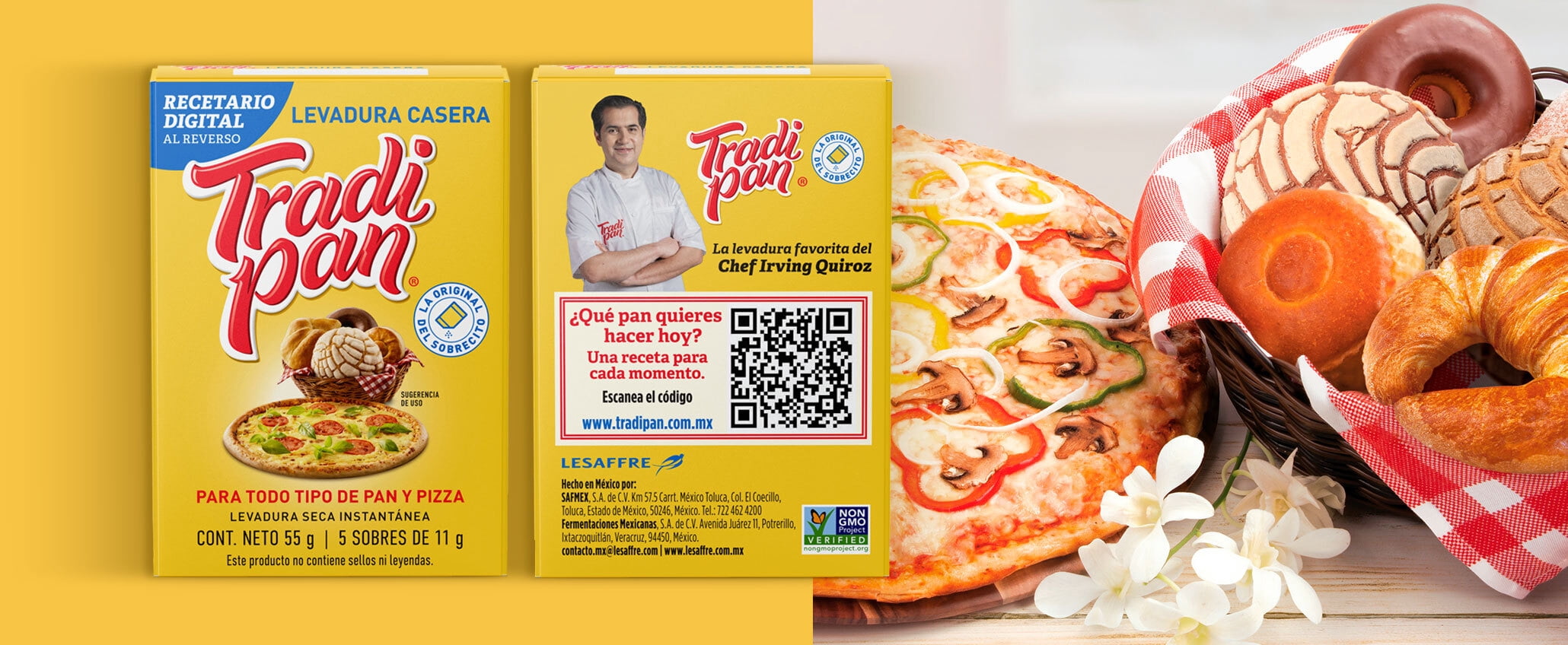 TradiPan Instant Dry Yeast, Non-GMO, Gluten Free, Yeasts & Leaveners, Allergen-Free, 5 Sachets of 11g