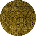 thumbnail image 1 of Ahgly Company Indoor Round Abstract Yellow Modern Area Rugs, 6' Round, 1 of 4