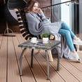 thumbnail image 3 of Outsunny Outdoor PE Wicker Side Table, Small Square Rattan End Table, All-Weather Material Coffee Table for Garden, Balcony, Backyard, Grey, 3 of 10