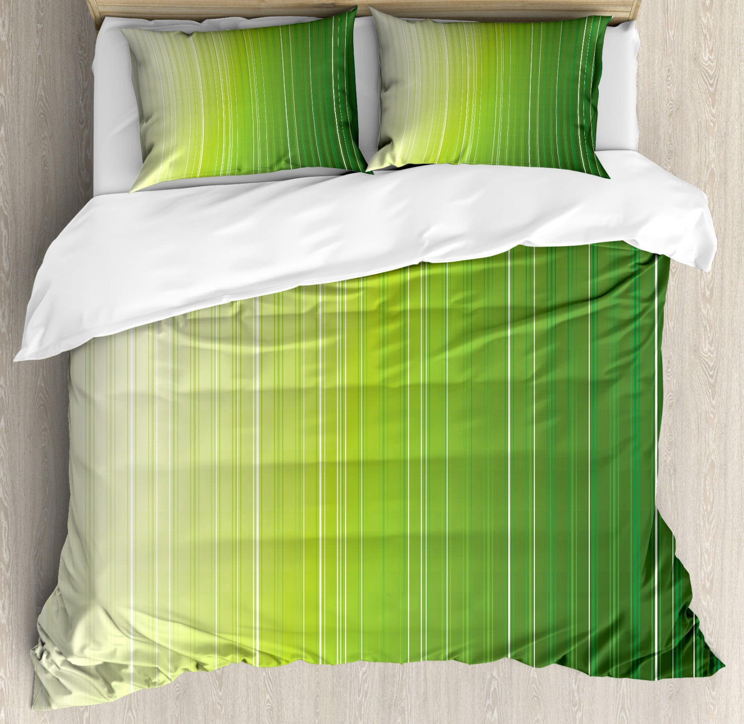 Sage Duvet Cover Set Ombre Style Composition With Color Shades