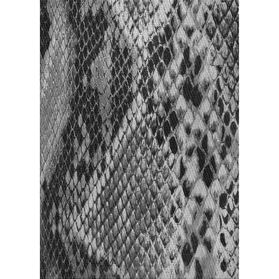Ahgly Company Machine Washable Indoor Rectangle Transitional Charcoal Black Area Rugs, 4' x 6'