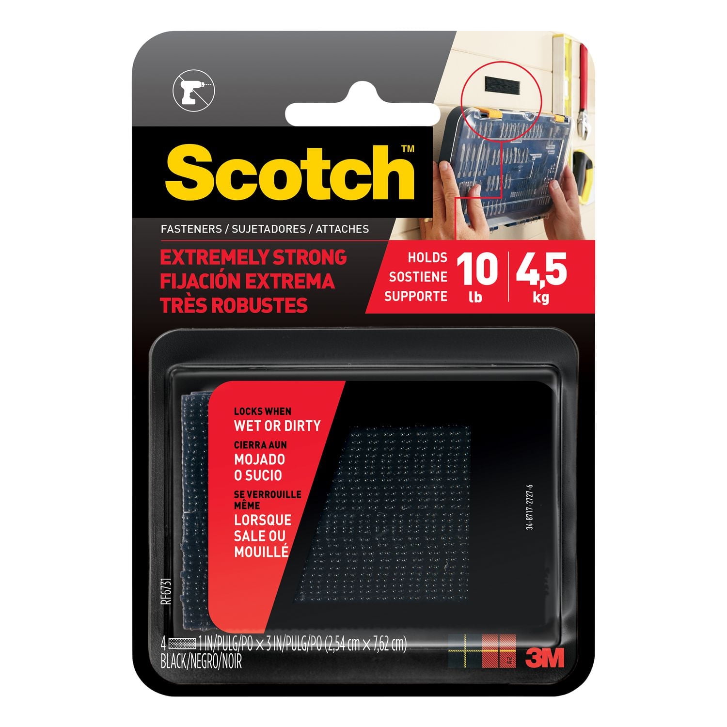Attaches extrêmes Scotch®, RF6731, Noir