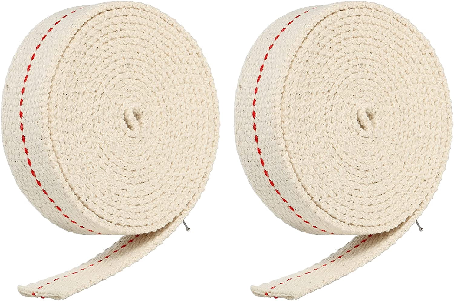 Oil Lamp Wick 7/8 Inch Flat Wide 6.5 Foot Cotton Lanterns Wick with Red ...