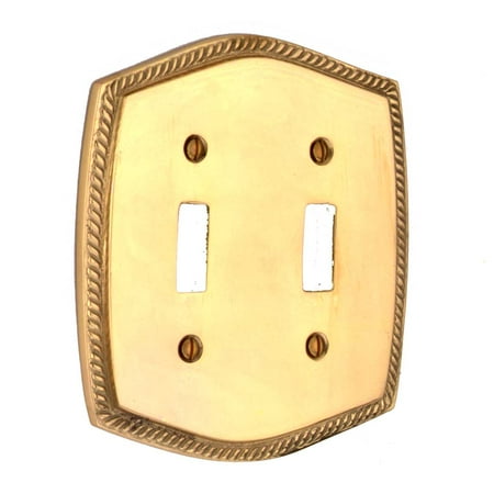 Double Gfci Solid Brass - Switchplate Bright Solid Brass Double Toggle | Renovator's Supply